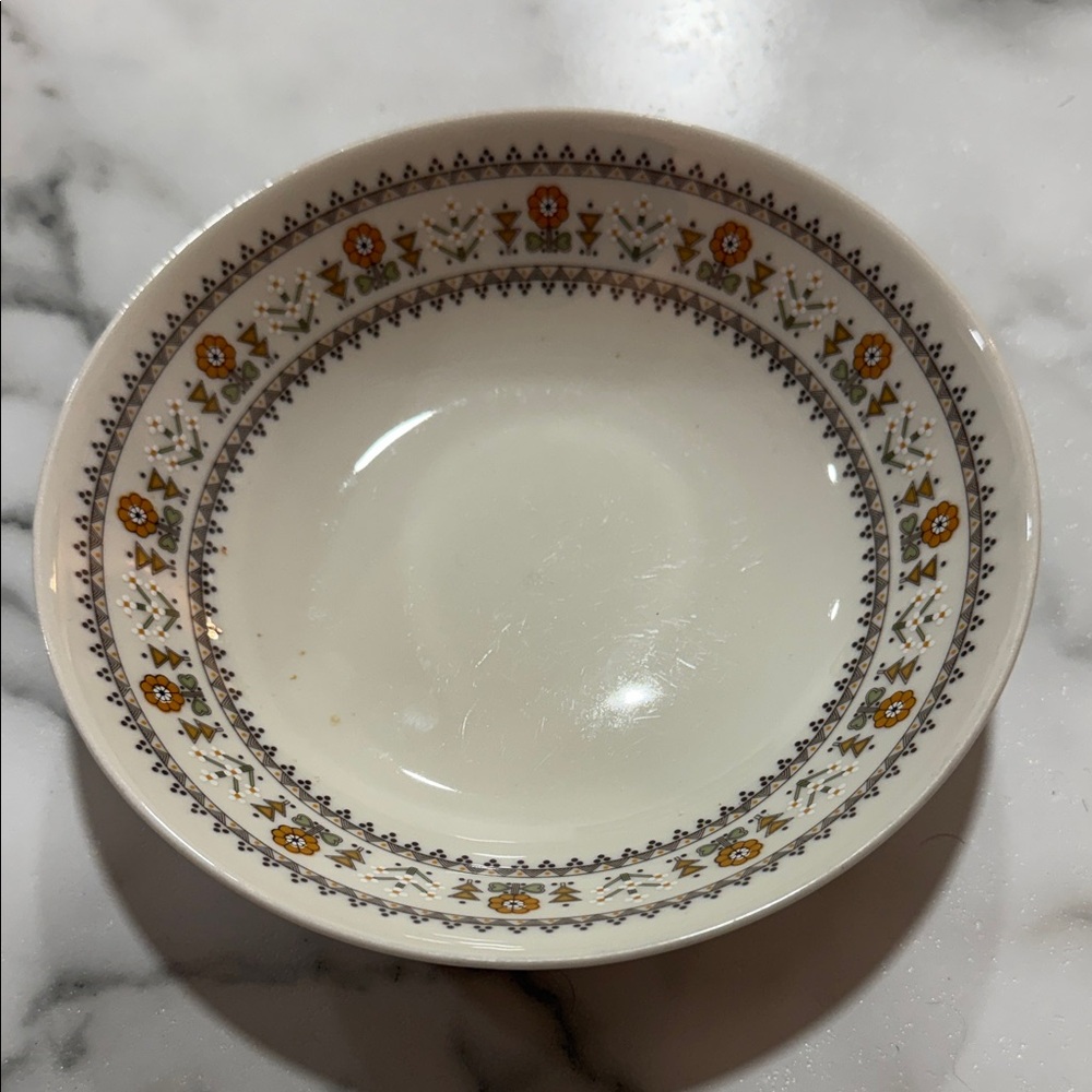 Royal Doulton Floral Accent Bowl in Cream and Brown
